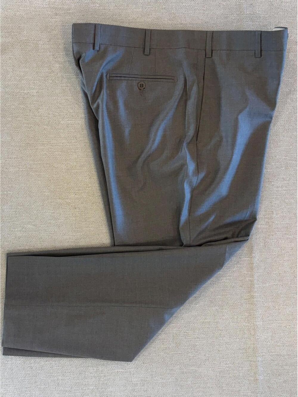 Zanella Platinum Trousers 36 Gray Loro Piana 150s Wool Italy